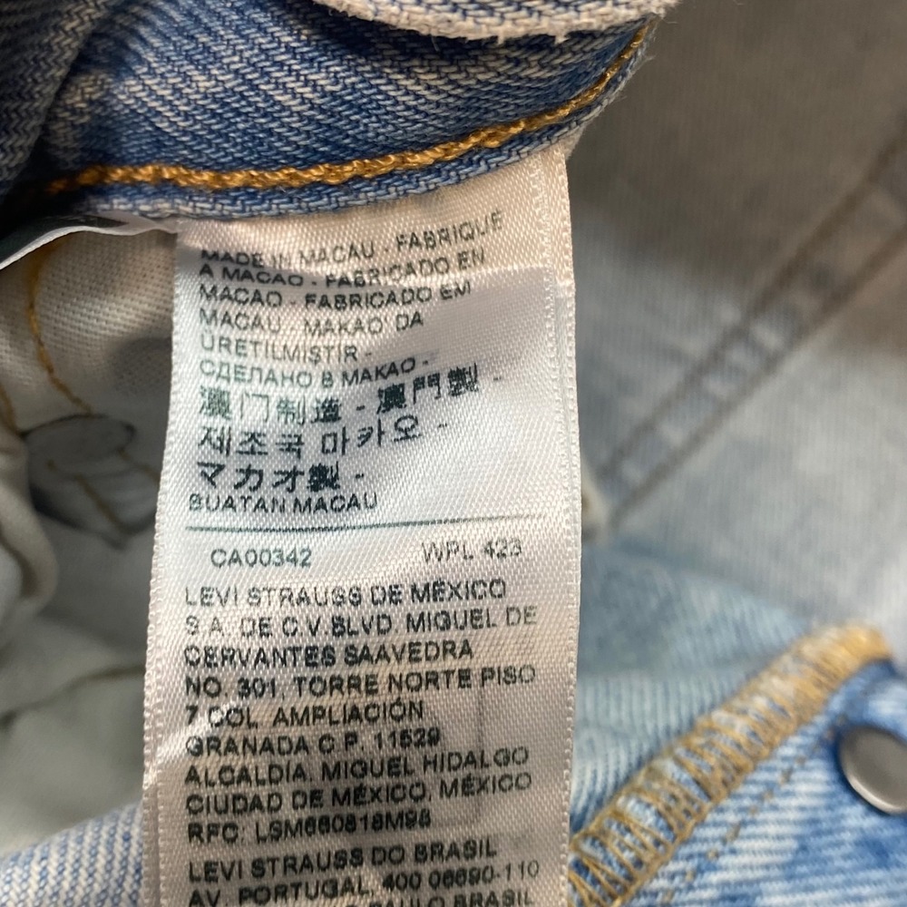 Levi 501 Original Fit Jeans Sz 29 Mens Light Blue Grunge Distressed Button Fly - Picture 5 of 13